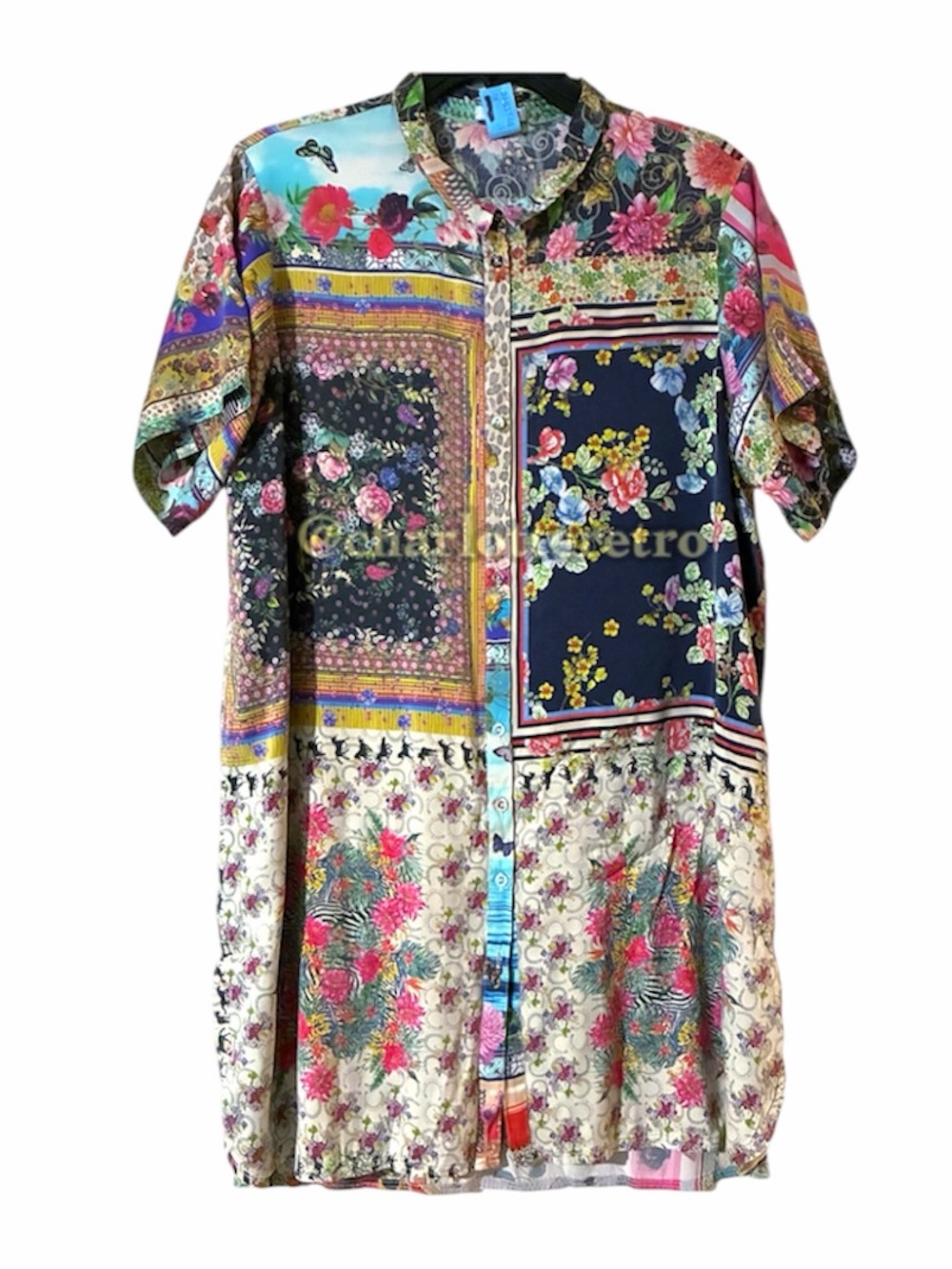 Johnny Was • Amalfi Patchwork Floral Silk Tunic